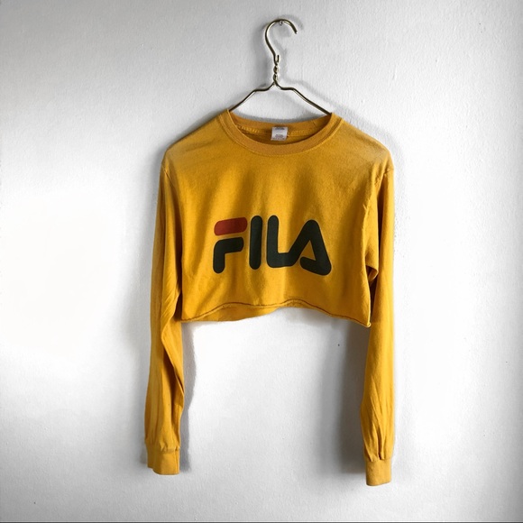 yellow fila crop top